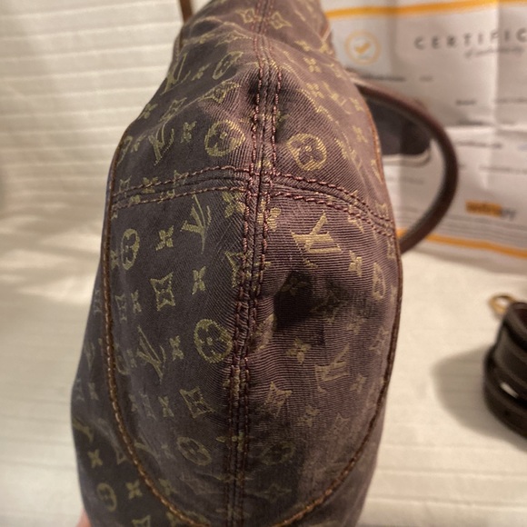 Louis Vuitton Besace Angele Mini Lin Ebene W/COA and Crossbody Strap 2 way - Picture 7 of 16